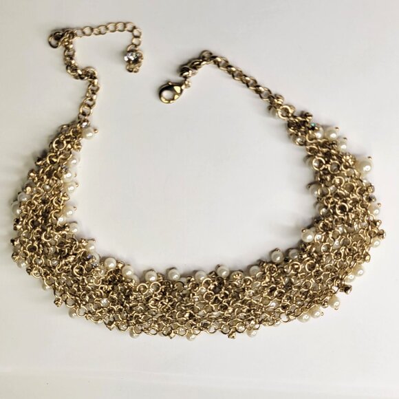 Statement Pearls and Crystal Choker Necklace - Picture 11 of 16